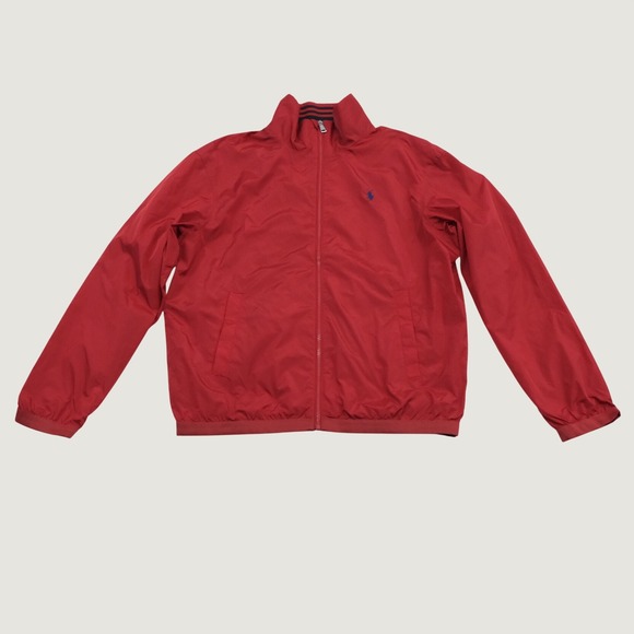 Polo Ralph Lauren Other - Polo Ralph Lauren Windbreaker Mens Red Logo Mock Neck Sporty Medium Jacket